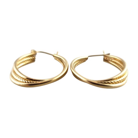 10 Karat Yellow Gold Oval Hoop Earrings #19341 - Picture 2 of 7